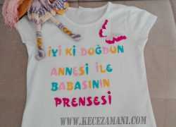 Keçe İşlemeli Doğum Günü Tişörtü
