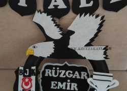 Keçe Beşiktaş Taraftar Kapı Süsü (Rüzgar Emir)