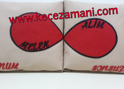 Keçe Aşık Sevgililer Yastığı