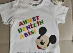 Keçe İşlemeli Mickey Mouse Tişört