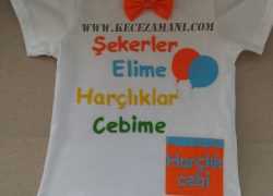 Keçe İşlemeli Renkli  Bayram Tişörtü