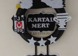 Keçe Beşiktaş Taraftar 3 Yıldız Kapı Süsü