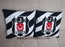 Keçe İşlemeli Beşiktaş Taraftar Yastık