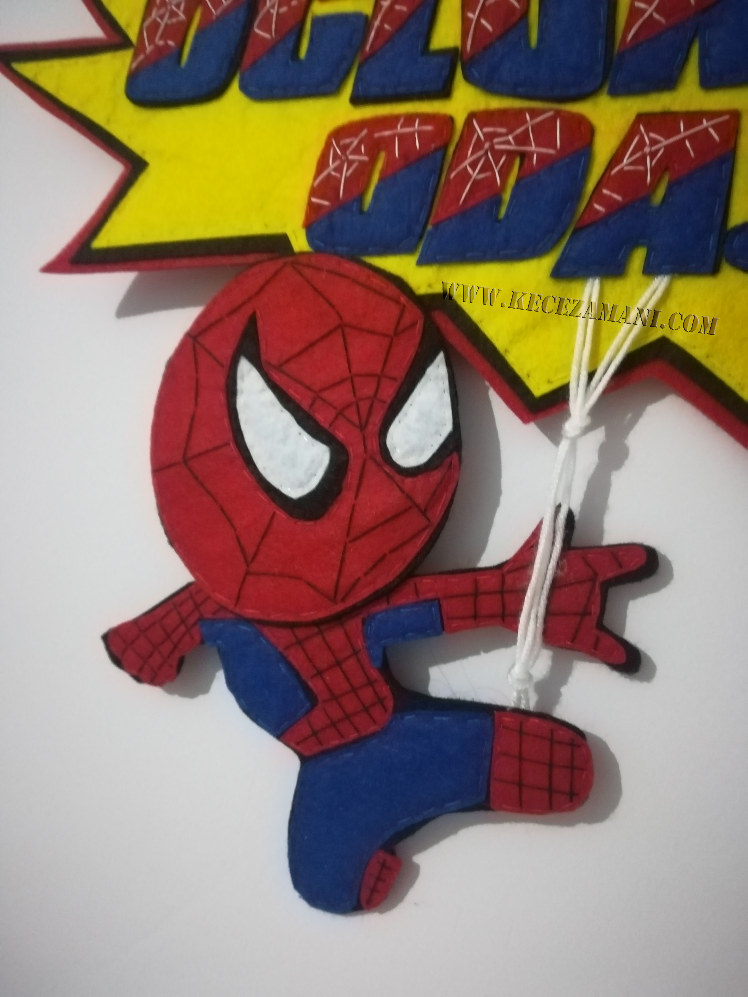 Keçe Örümcek Adam Kapı Süsü