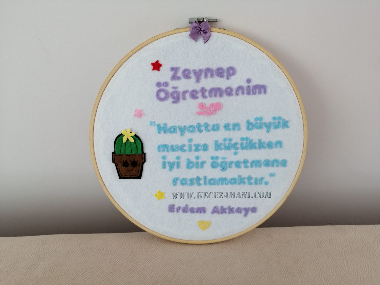 Keçe İşlemeli Öğretmenler Günü Panosu (Zeynep Öğretmen) Keçe Zamanı