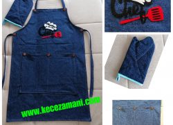 Keçe İşlemeli Kot Kumaş Master chef