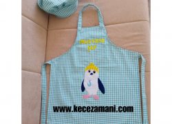 Keçe İşlemeli Kaptan Pengu mutfak önlüğü