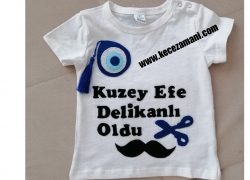Keçe İşlemeli Kuzey Efe Delikanlı Oldu Tişörtü