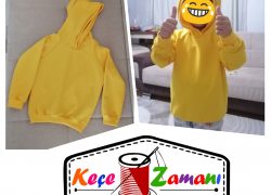 Sarı Kapüşonlu Sweat
